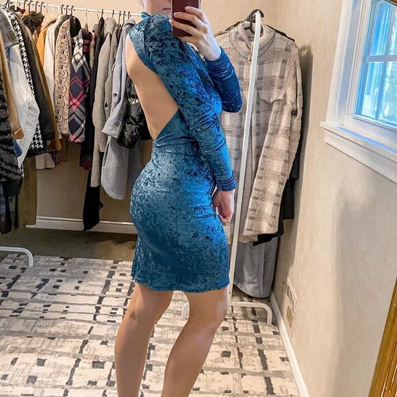 Caroline Constas Victoire Velvet Open Back Mini Dress M - Picture 3 of 8